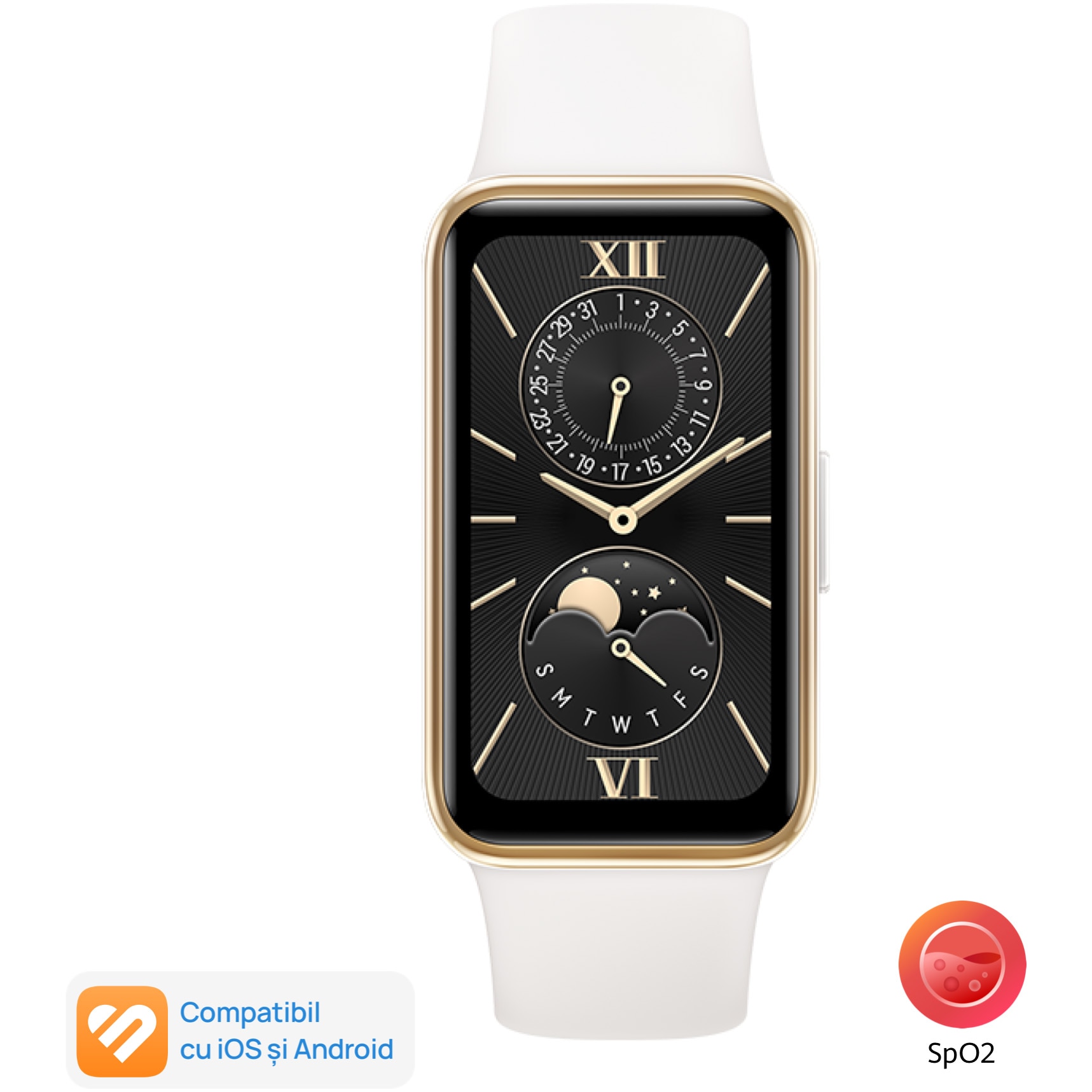 Bratara fitness Huawei Band 9, Dawn White Body with Dawn White