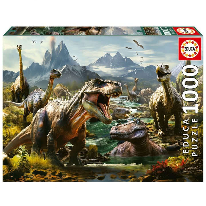 Puzzle, Educa, Dinozauri feroce, 1000 piese