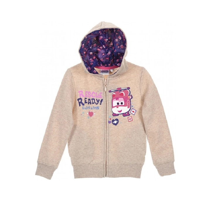 Детски суитшърт Super Wings Iam Rescue Ready, HQ1360, Полар, Бежов, 6 години, 116см