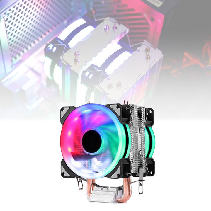 Cooler Procesor, CPU Dublu Ventilator, cu 2 conducte termice din cupru