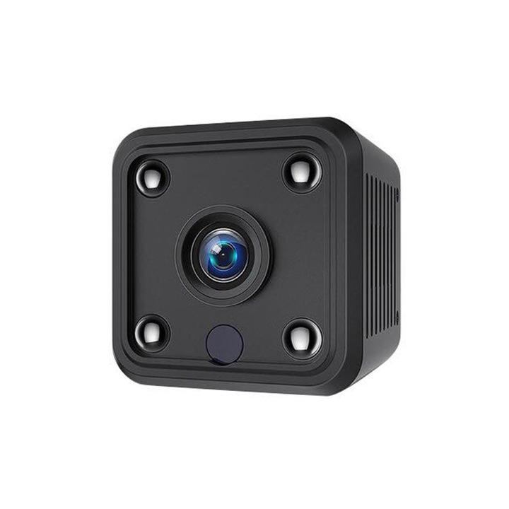 Mini kémkamera, 1080P, 90°-os széles látószög, Kártya támogatás 64 GB-ig, fekete