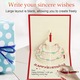 Felicitare cu tort pop-up 3D, Darklove, Moments, Muzicala, Lumina LED, Cu plic, Happy Bithday, Pliabil, Usor de asamblat, Pentru scrisoare de invitatie, ziua de nastere si craciun, Hartie, 15x15 cm, Rosu