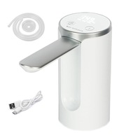 Pompa electrica apa cu afisaj LED, NUODWELL, Indicator Nivel Baterie, Dozator cu ecran digital, Design cu zgomot redus, Fara BPA, 200/600/800ML Dozarea cantitatii de apa, Compatibil cu Bidoane de Apa de 5L/10L/15L/20L, Alb