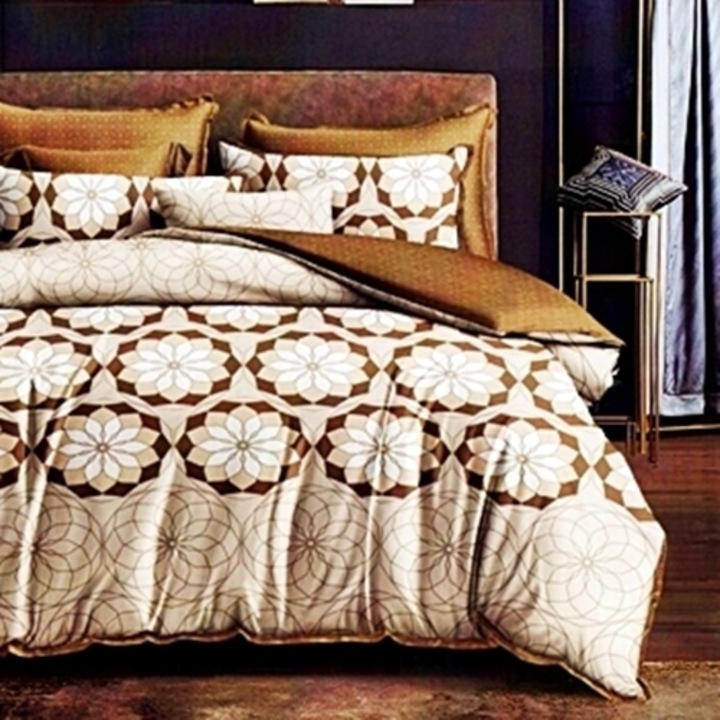 Lenjerie de pat Finet, cearceaf cu elastic, 6 piese, pentru pat dublu, multicolor, Ralex Pucioasa, 160x200cm, LDP-FINH-10057