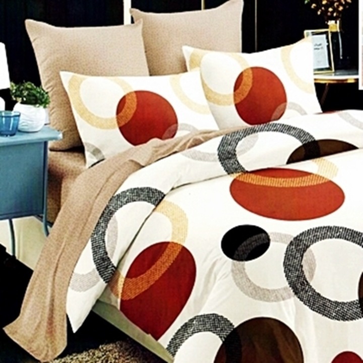 Lenjerie de pat Finet, cearceaf cu elastic, 6 piese, pentru pat dublu, multicolor, Ralex Pucioasa, 160x200cm, LDP-FINH-10055
