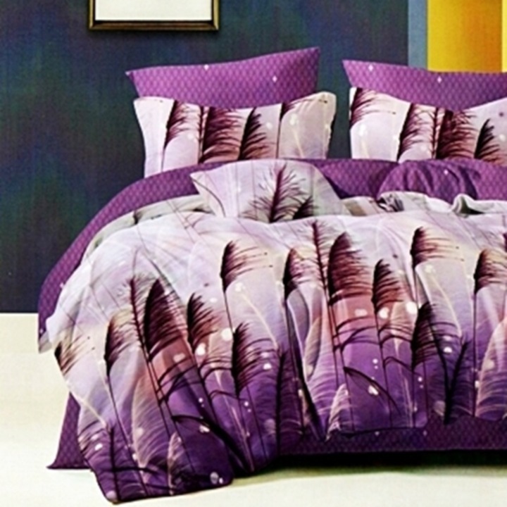 Lenjerie de pat Finet, cearceaf cu elastic, 6 piese, pentru pat dublu, multicolor, Ralex Pucioasa, 160x200cm, LDP-FINH-10063