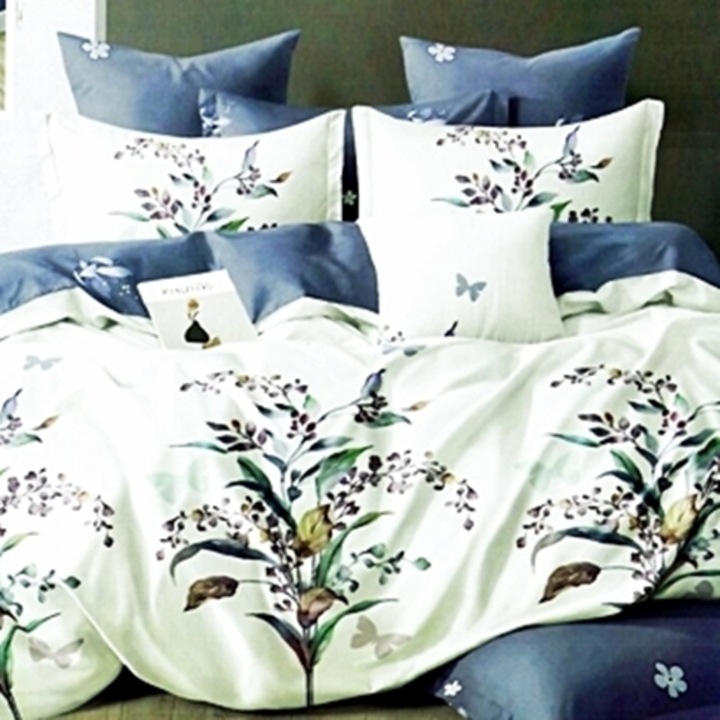Lenjerie de pat Finet, cearceaf cu elastic, 6 piese, pentru pat dublu, multicolor, Ralex Pucioasa, 160x200cm, LDP-FINH-10071