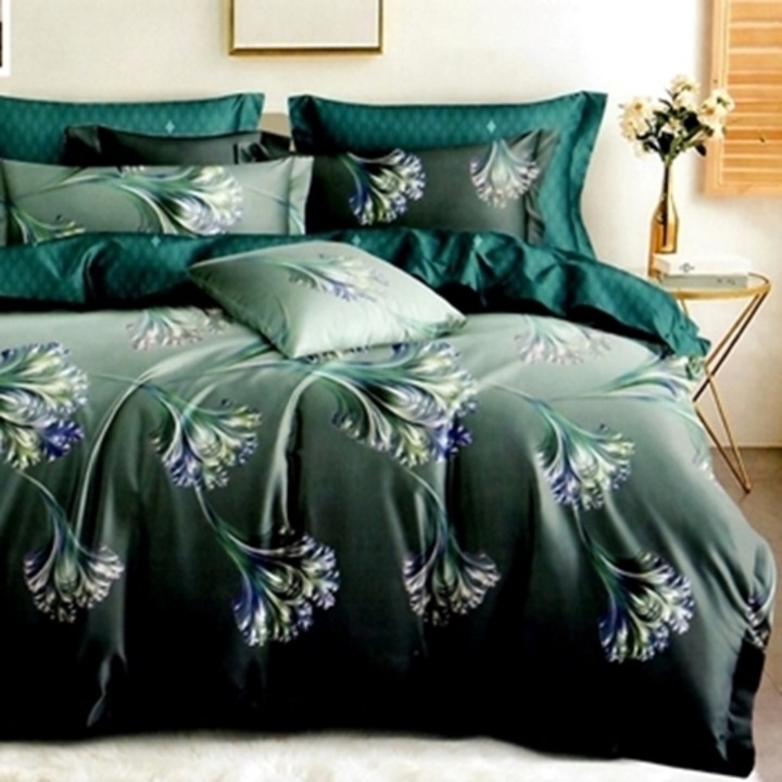 Lenjerie de pat Finet, cearceaf cu elastic, 6 piese, pentru pat dublu, multicolor, Ralex Pucioasa, 160x200cm, LDP-FINH-10075
