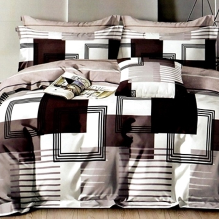 Lenjerie de pat Finet, cearceaf cu elastic, 6 piese, pentru pat dublu, multicolor, Ralex Pucioasa, 160x200cm, LDP-FINH-10085