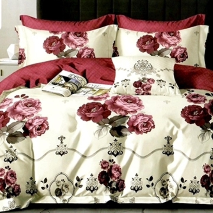 Lenjerie de pat Finet, cearceaf cu elastic, 6 piese, pentru pat dublu, multicolor, Ralex Pucioasa, 160x200cm, LDP-FINH-10092