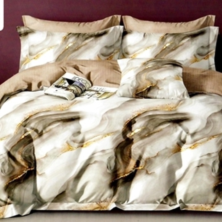 Lenjerie de pat Finet, cearceaf cu elastic, 6 piese, pentru pat dublu, multicolor, Ralex Pucioasa, 160x200cm, LDP-FINH-10096