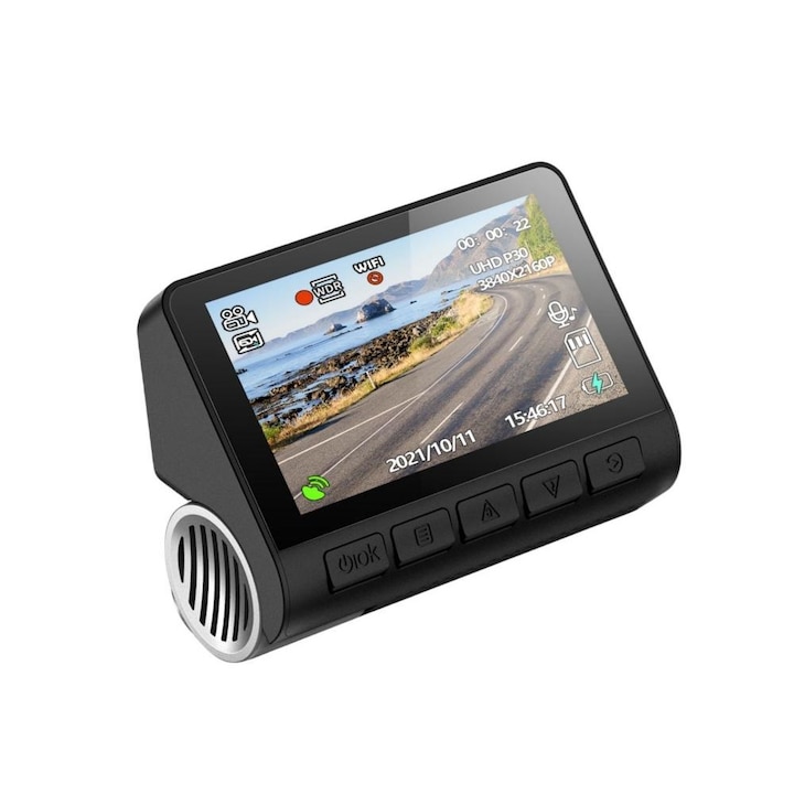 DVR камера за кола V55Pro 4K Ultra HD, MOSMAOO®, GPS, Wi-Fi, SONY IMX335, 24h наблюдение, нощно виждане, 170° изглед