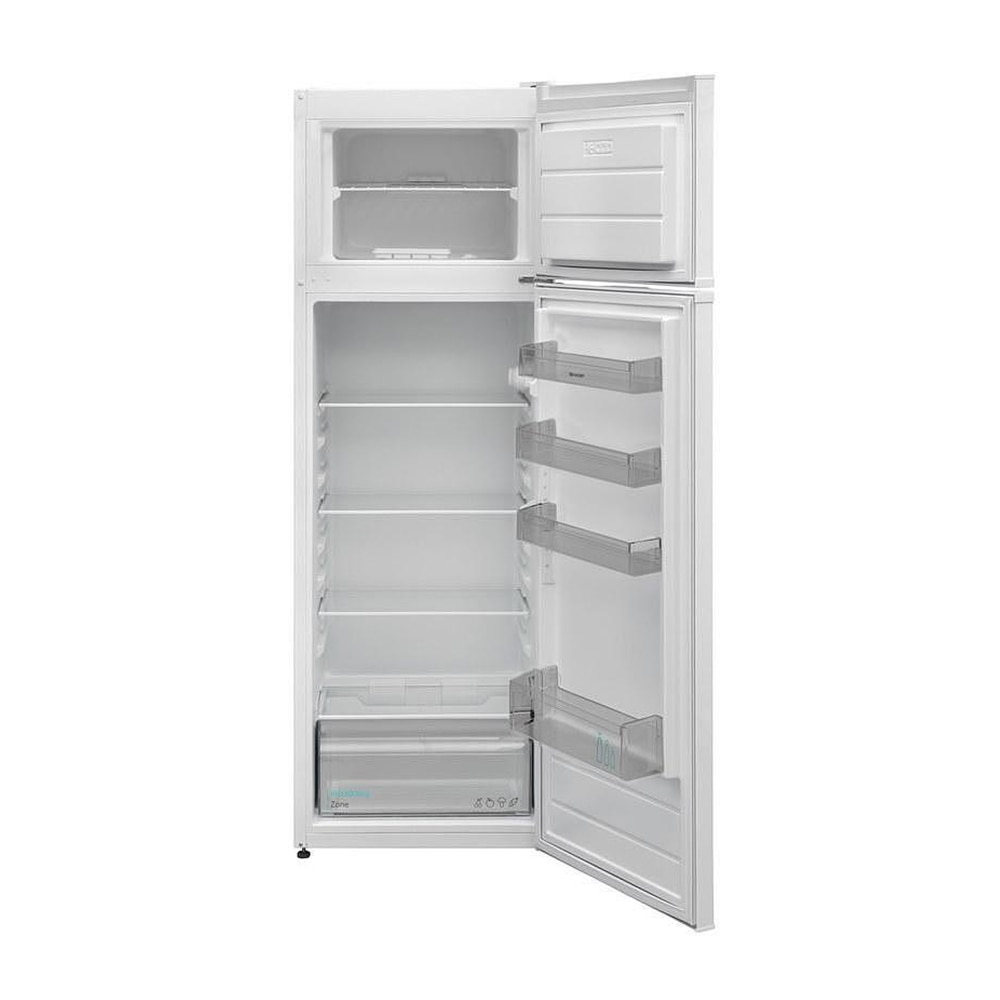 Frigider cu doua usi SHARP SJ-FTB03ITXWE, 243 l, Fruit&VegZone, Clasa E, H 160 cm, Alb
