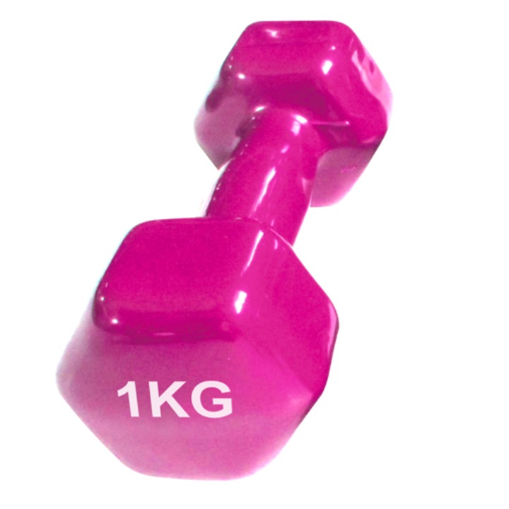 Robust 1 pár 1 kg-os hatszögletű fém súlyzó vinyl bevonattal