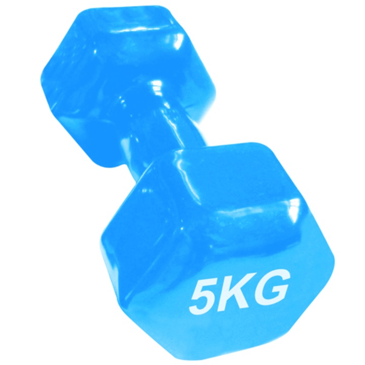 Robust 1 pár 5 kg-os hatszögletű fém súlyzó vinyl bevonattal