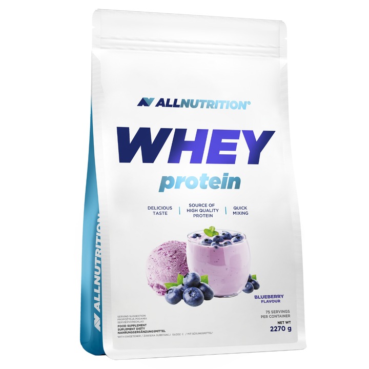 Proteine ALLNUTRITION Whey Protein, 2270g, arome Coacaze, proteine din zer, pudra proteica