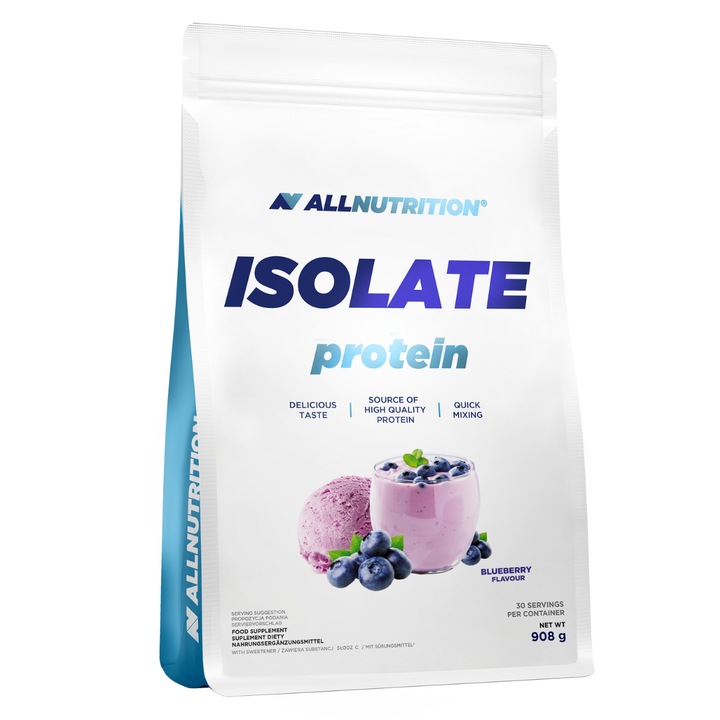 Proteine ALLNUTRITION Isolate Protein, 908g, aroma Coacaze, proteina din zer, pudra proteica