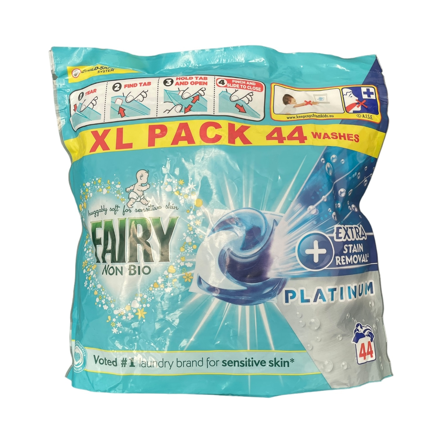 Detergent de rufe capsule Fairy, Platinum Non Bio + Extra Stain Removal ...