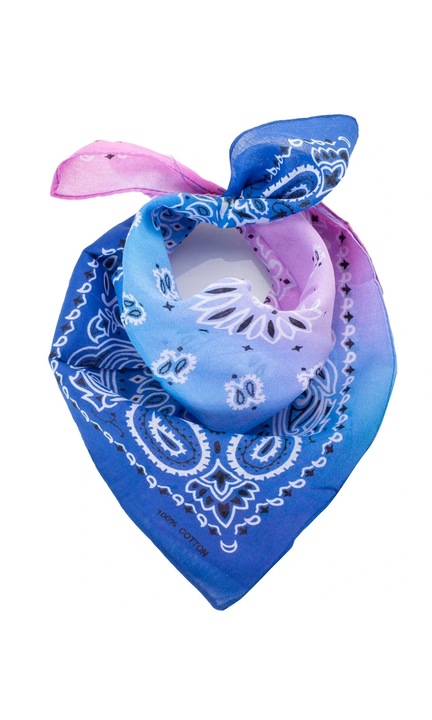 Esarfa dama, 50x50 cm, model Cas-17, din bumbac, Multicolor