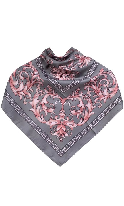 Esarfa dama, model ornament-4, 90x90 cm, din poliester, Multicolor