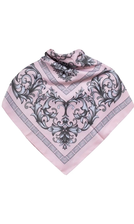 Esarfa dama, model ornament-5, 90x90 cm, din poliester, Multicolor
