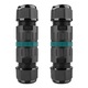 Set 2 Conector cablu electric liniar, SINBINTA, 3 pini, 450V, 16A, Diametrele cablului 5-9mm, IP68, Etansare, Protectie la umiditate, Retardant de flacara, Anti -UV, Pentru exterior, Nylon PA66/ Cauciuc, Negru/Albastru