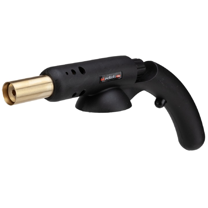 Gázégő menettel és piezo gyújtással, sárgaréz, menettípus 7/16, fekete