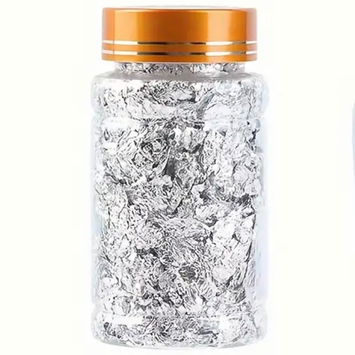 Fulgi de foita imitatie argint, Nail Art, Schlagmetal