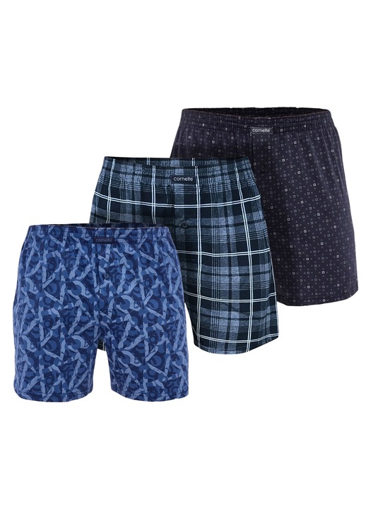 Boxeri Cornette, bumbac, BM002, multicolor, 3 piese, Multicolor