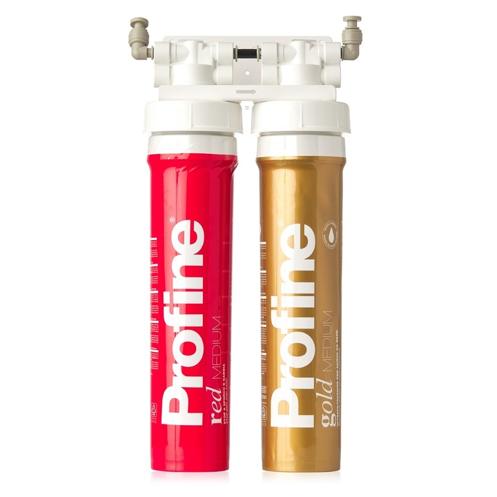 Filtru de apa Duplex Red-Gold Medium pentru apa potabila cu Ultrafiltrare si Kit de instalare inclus