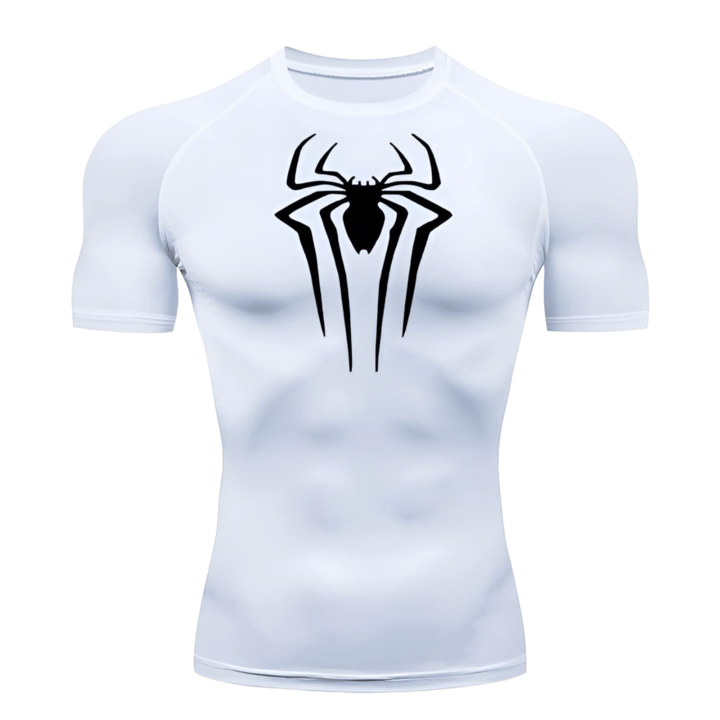 Tricou Sport Compressiv Spider Man, Alb