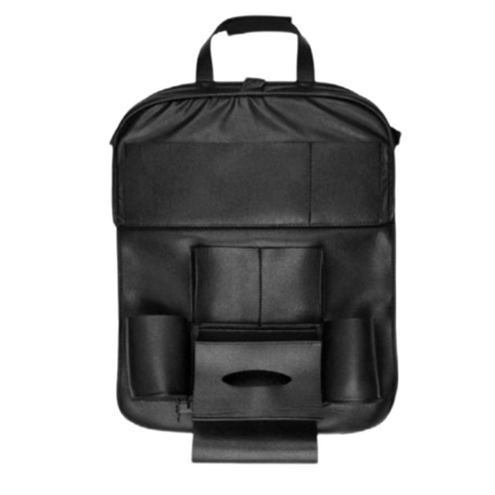 Protectie spatar scaun cu masa pliabila si buzunare organizatoare, din piele ecologica, 42 x 62 cm, Metru Patrat