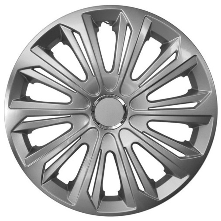 Автомобилни универсални боядисани капачки 4 броя, Стават за джанти 15 цола, Сребристи, NRM