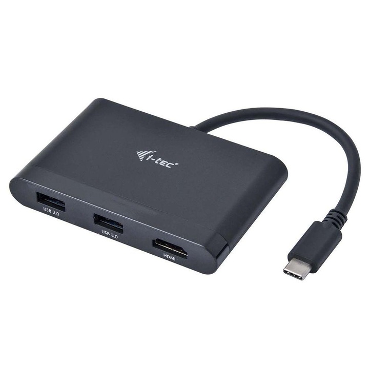USB хъб i-tec C31DTPDHDMI, 1x HDMI, 2x USB 3.0, 1x USB-C PD черен