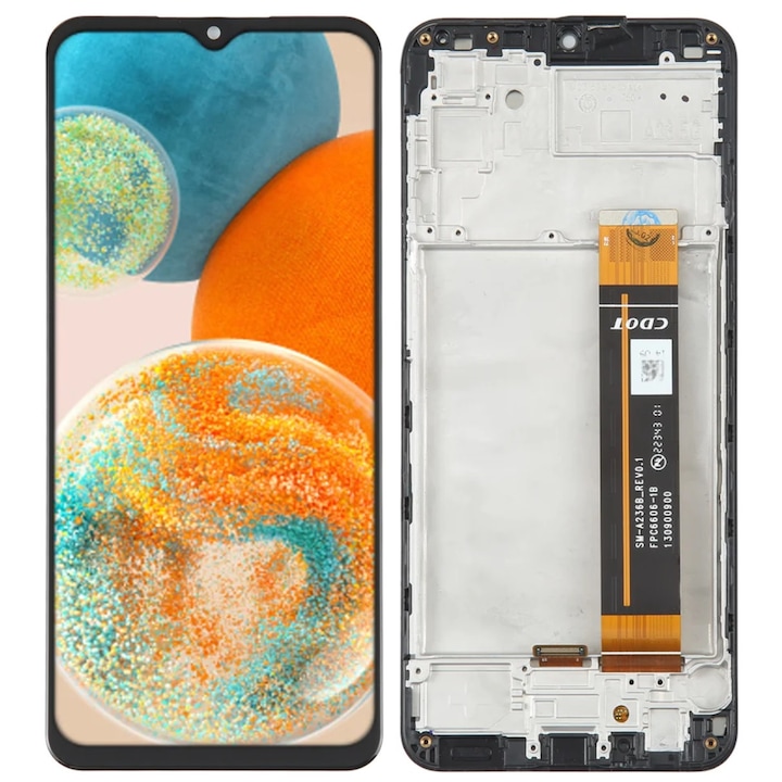 Дисплей за Samsung Galaxy A23 (SM-A236), IPS, с рамка, черен, LCD, тъч скрийн