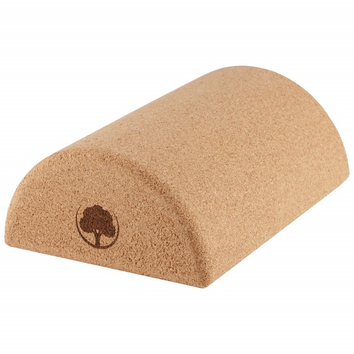 Semi-cilindru EcoCMK pentru Balance Board, din pluta naturala, 25x18/9cm