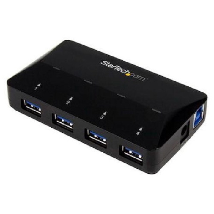 USB хъб StarTech ST53004U1C, USB 3.2 Type-A, 4 USB Type-A порта Черен