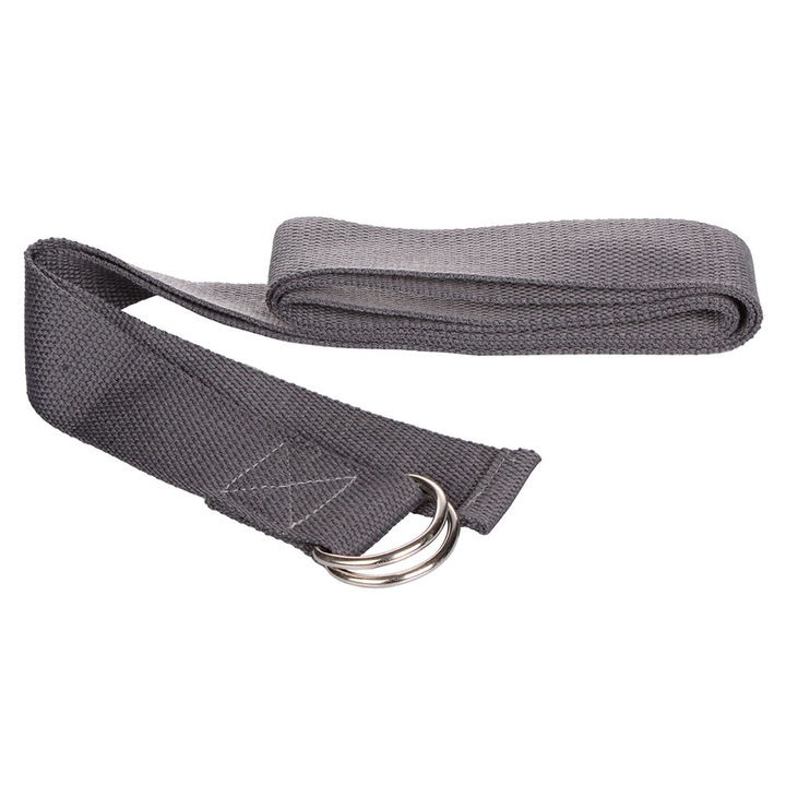 Szíj jógához, Merco Strap Sangle, mérete 180 x 3,8 cm, fekete szín