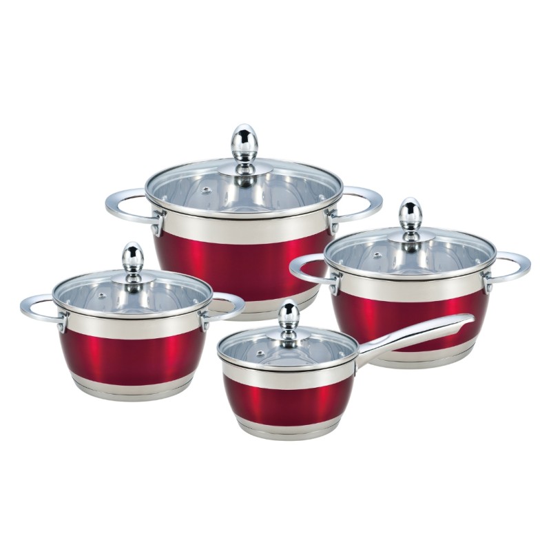 Cratite Inox Set cratite din inox cu capace din sticla Bohmann, 1.8l/2.5l/3.5l/5.9l ...