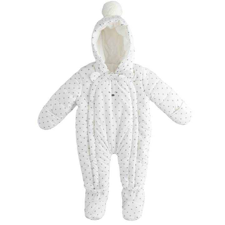 Ujszulott unisex overal, I Do, 4.3297, feher/szurke