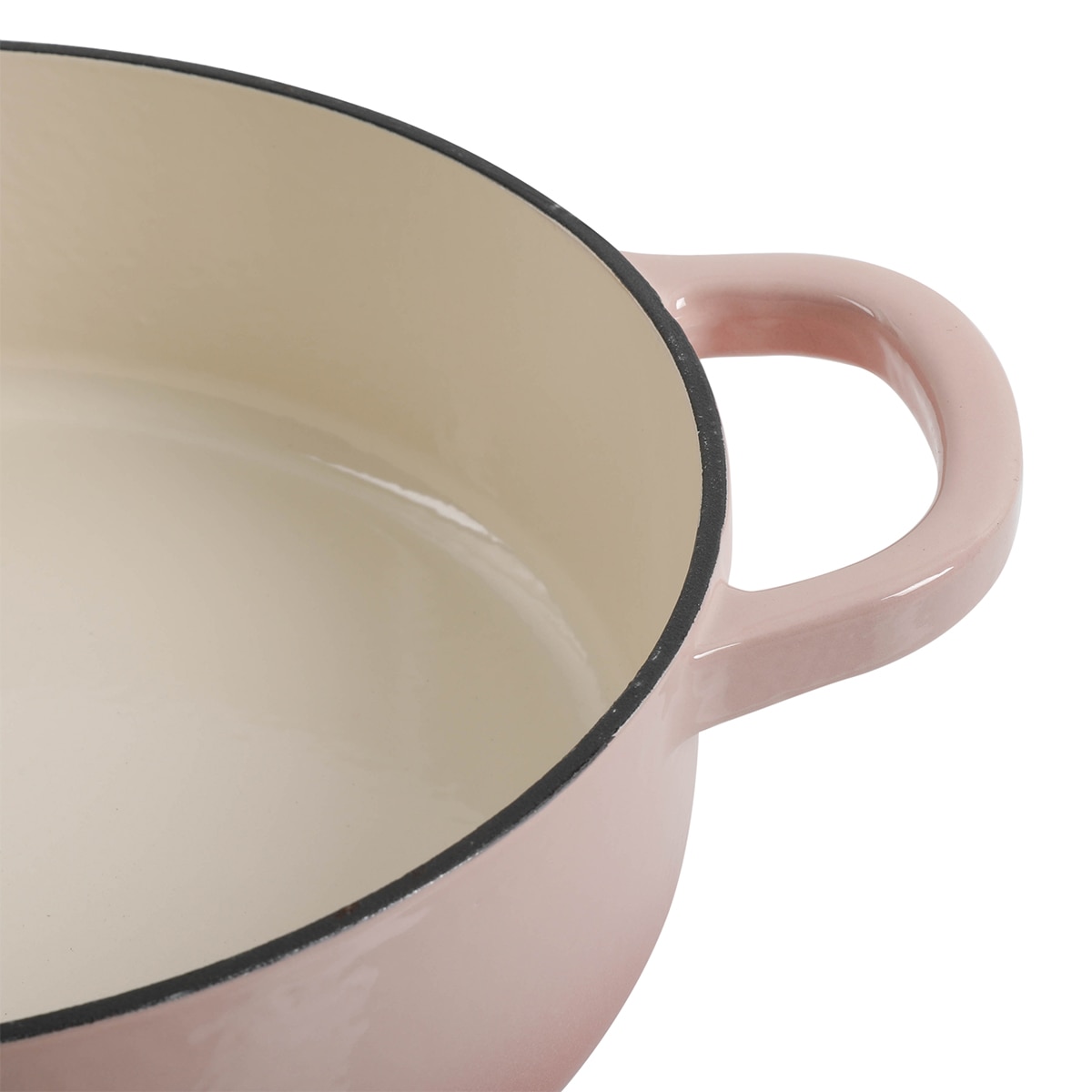 Fonta Roz Vas cuptor cu capac, Crock-Pot, fonta emailata, rotund, roz pudra, 4.7L ...