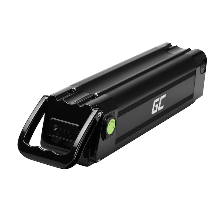 Baterie pentru Biciclete Electrice Green Cell 36V 10.4Ah 374Wh XLR 3 pin Li-Ion E-Bike Silver Fish cu incarcator