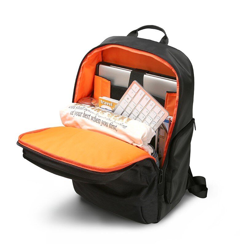 Rucsac laptop 15.6", business casual, cu buzunar antifurt, orificiu cabluri audio si port USB, VGOAL, 32х18x46, 5 cm, Negru