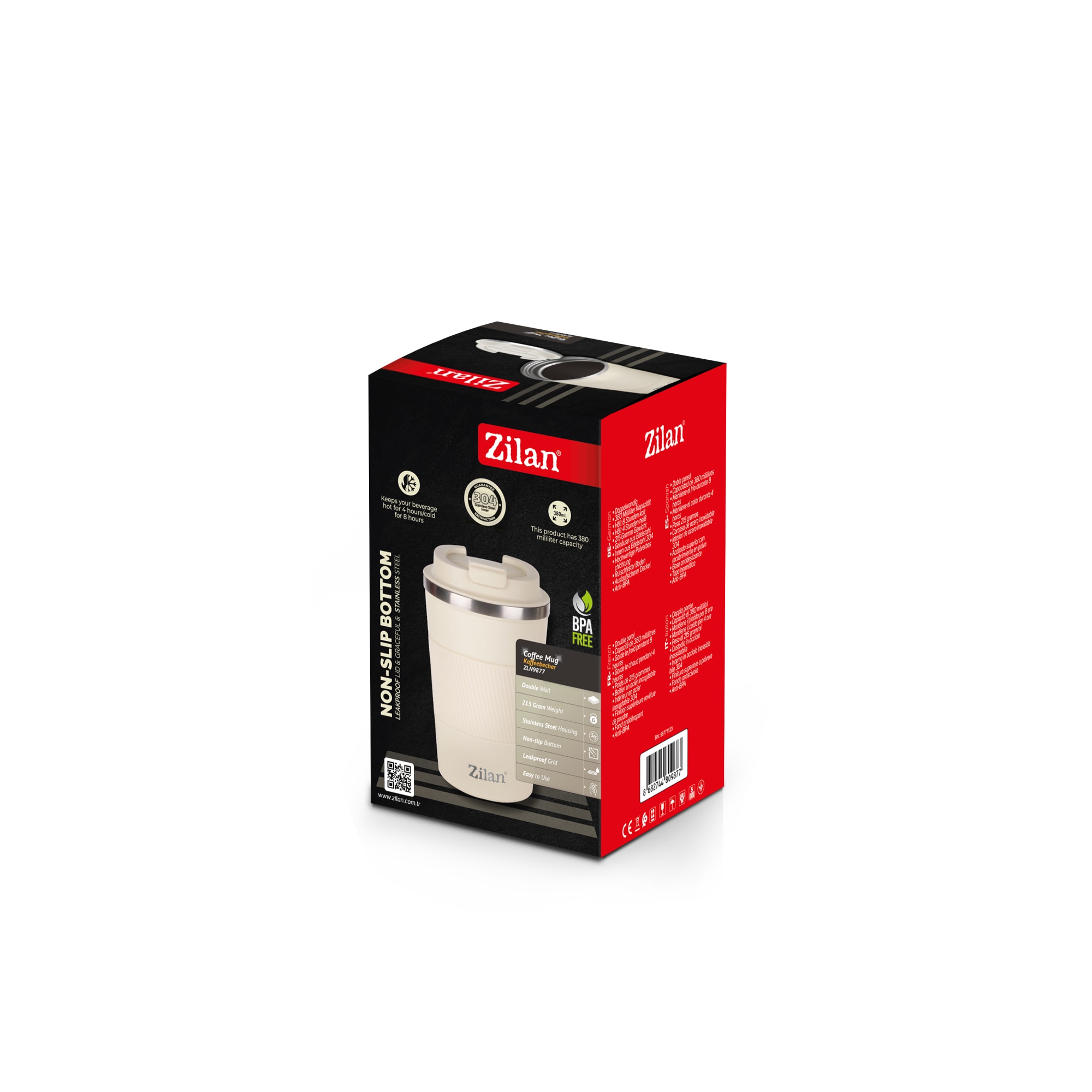 Cana de cafea Zilan ZLN9877 termos, capacitate 380ml, interior din