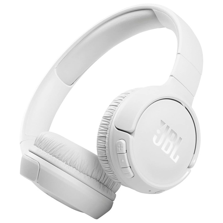 Безжични слушалки Over-Ear, сгъваеми, Bluetooth 5.0 свързаност, 40 часа автономност, с микрофон, зареждане за 2 часа, чист бас, бял