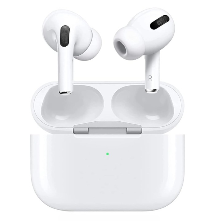 Безжични слушалки за поставяне в ушите, Bluetooth, калъф за зареждане, 3D стерео, адаптация за iPhone / Android, бяло