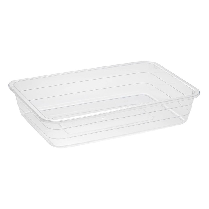 Organizator din plastic transparent pentru frigider Shopiens®, 40.8 x 29.4 x 8 cm
