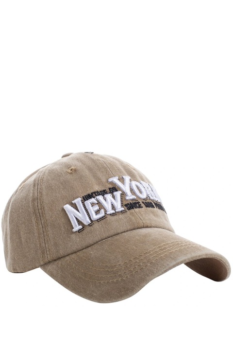 Sapca de baseball pentru barbati, inscriptie New York, din bumbac, One Size, Bej, One-Size
