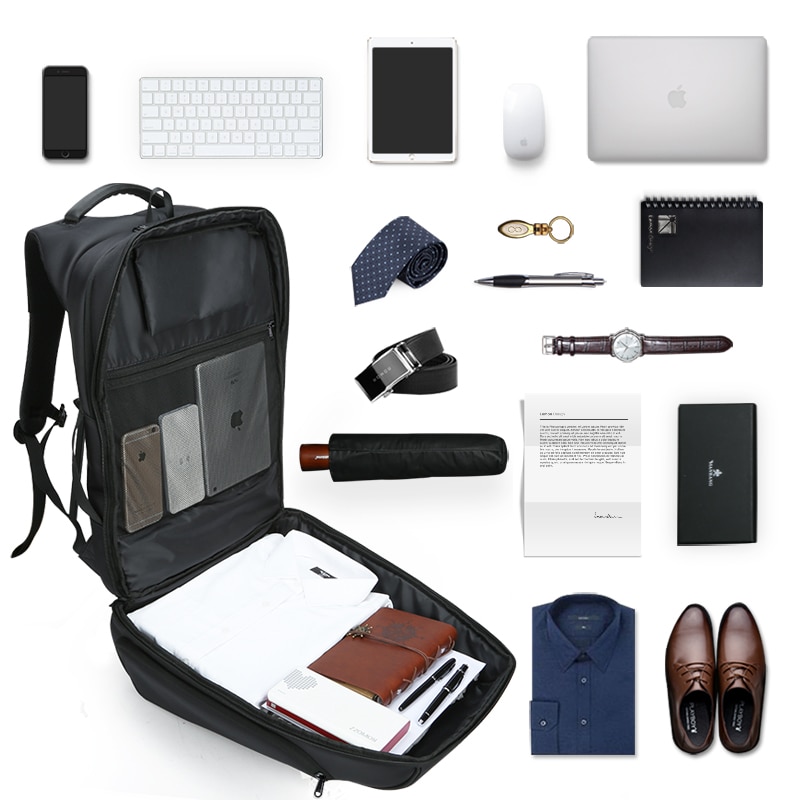Rucsac laptop 17", business pentru calatorii, cu port de incarcare USB, VGOAL, 32.5x20x48 cm, Negru