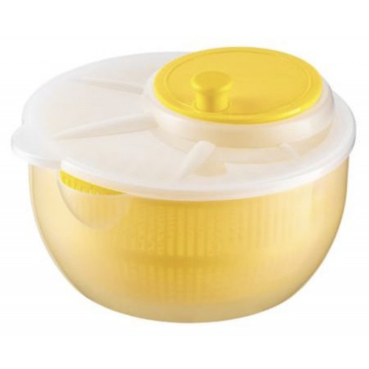 Uscator pentru salata si verdeturi Leticia, diametru 25 cm, galben